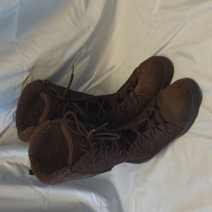 Etnies Brown Leather lace up boots Size 11 Medium